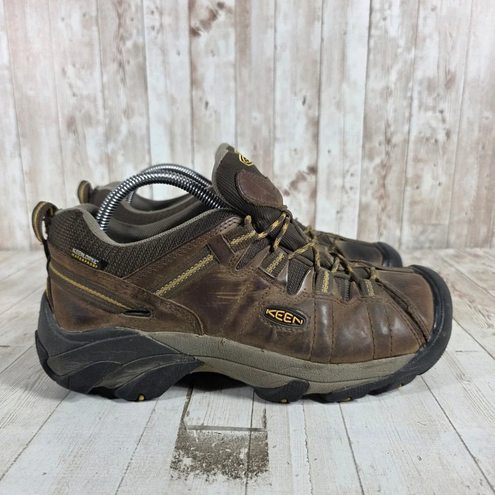 KEEN Targhee II Waterproof Hiking Shoes‎ Mens 8.5 Brown Leather Low 1008417